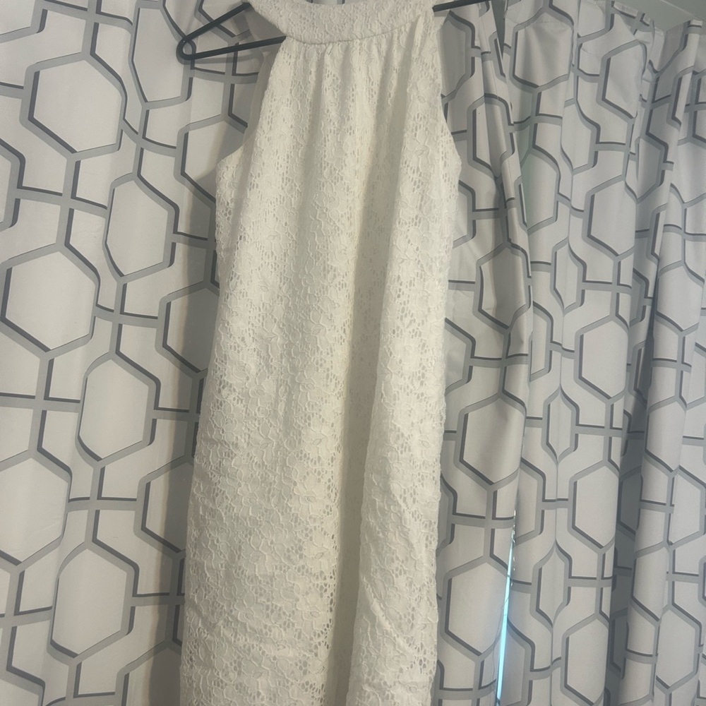 Laundry by Design Cream Sheath Halter Dress